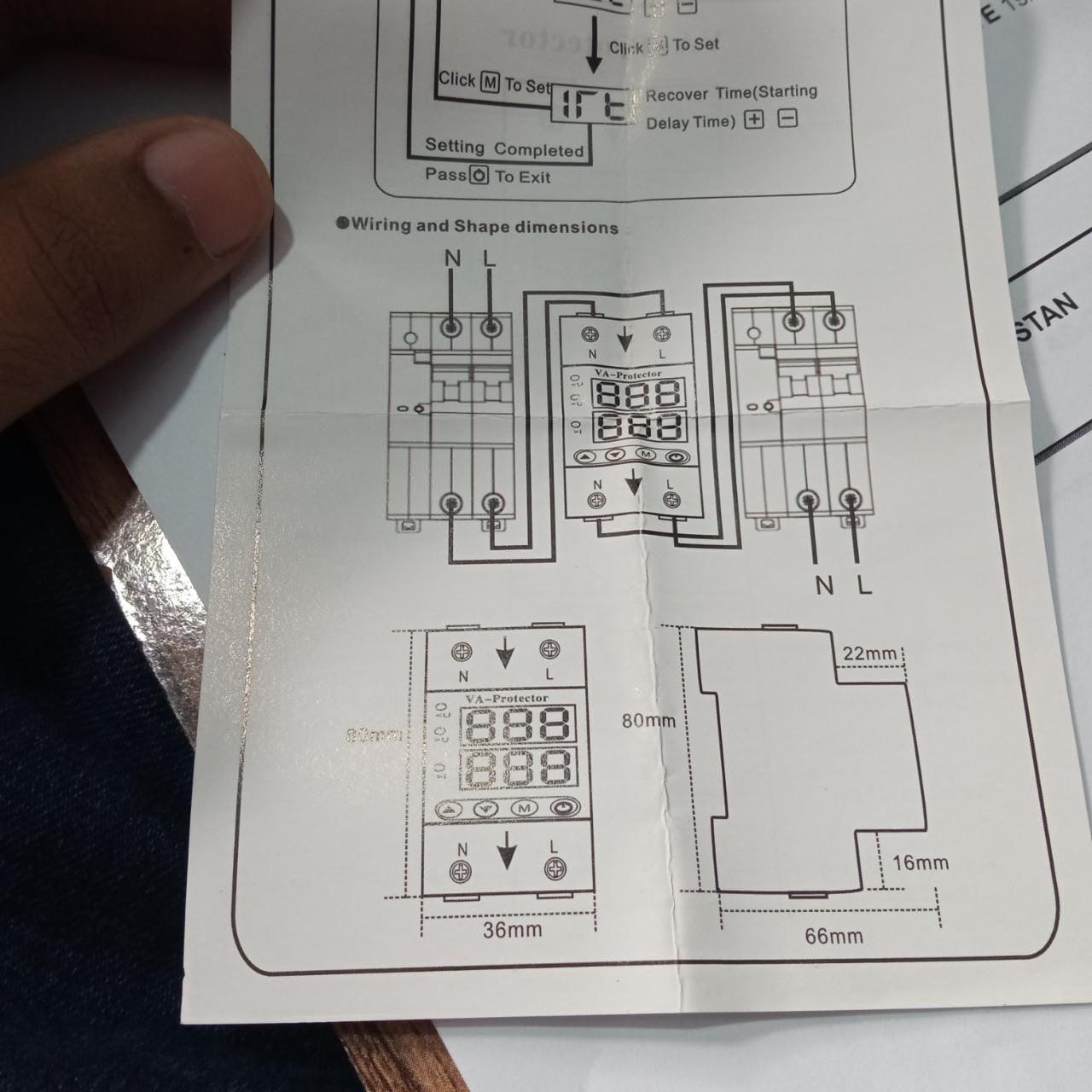 63A220VHomeProtectionProtector_AdjustableDeviceforVoltageMoraBulgariainPakistan 63A 220V Home Protection Protector, Adjustable Device for Voltage Mora Bulgaria in Pakistan - industryparts.pk