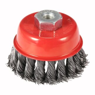 Steel Wire Brush Wheel Knotted Cup Rotary Steel Brush Crimp Grinder U3W5 - industryparts.pk